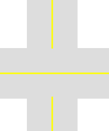 An Intersection with two overlapping roads